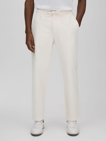 Wax London Cotton Drawstring Trousers in Ecru (B80946) | $165