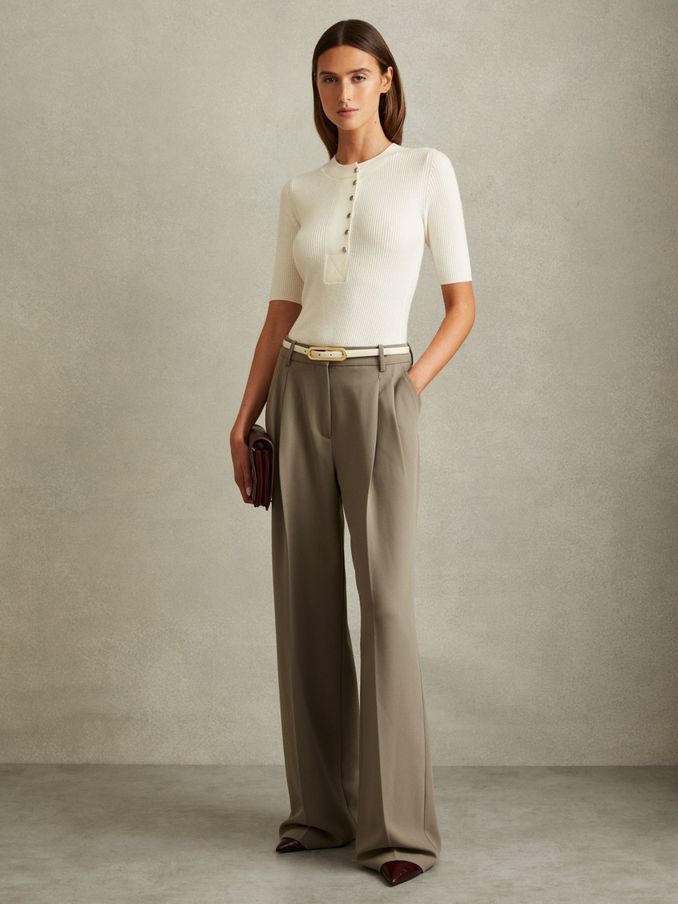 Women s WHITE GRANDAD Tops Reiss Germany