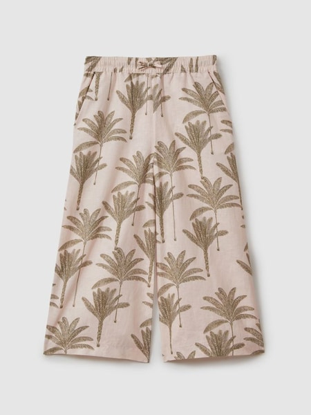 Pantalons à cordon de serrage en lin et coton pour ados, couleur neutre (B97156) | 75 €