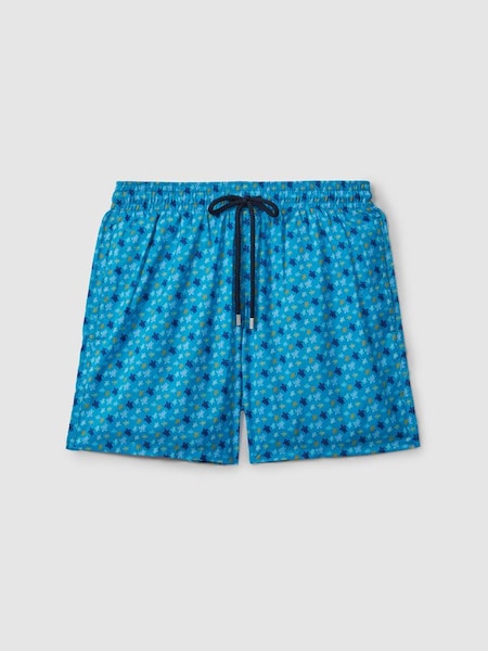 Vilebrequin Foldable Turtle Print Swim Shorts in Bleu Hawai (B98614) | €330