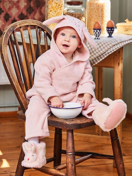 Bunny Cotton Towelling Wrap All In One in Pink (C01955) | €34