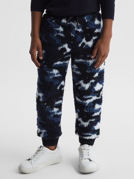 Pantalon de jogging en molleton bleu camouflage pour enfant (C05413) | 28 €