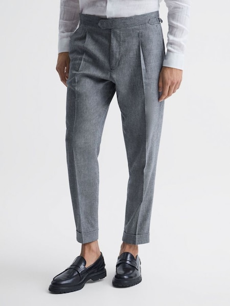 Tapered Side Adjuster Trousers in Indigo (C06804) | CHF 86