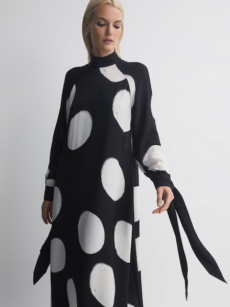 Florere黑色／白色斑點長袖長裙 (C07011) | HK$1,654