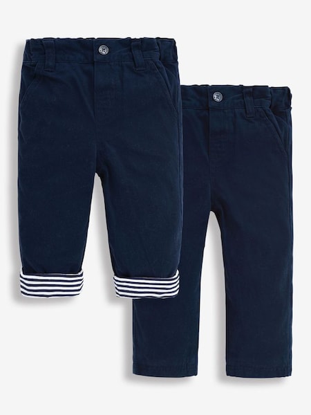 Jersey Lined Twill Trousers in Navy (C07152) | €27.50
