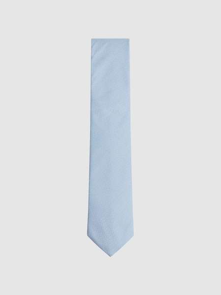 Zachte blauwe stropdas met Blend zijden textuur (C11963) | € 70