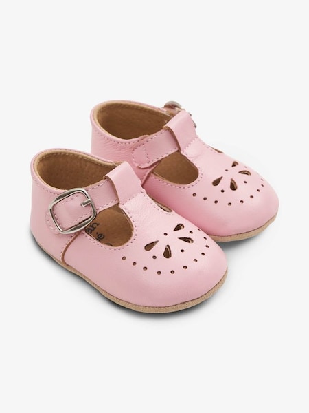 Girls' Classic Leather Pre-Walker Shoes in Pink (C12912) | $31