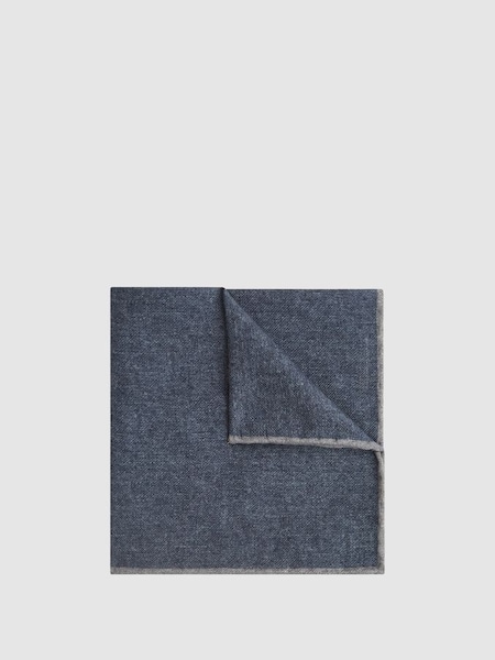 Wool-Silk Blend Pocket Square in Airforce Blue (C16948) | $30