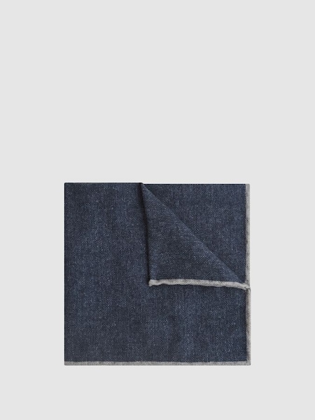 Wool-Silk Blend Pocket Square in Indigo (C22425) | $30