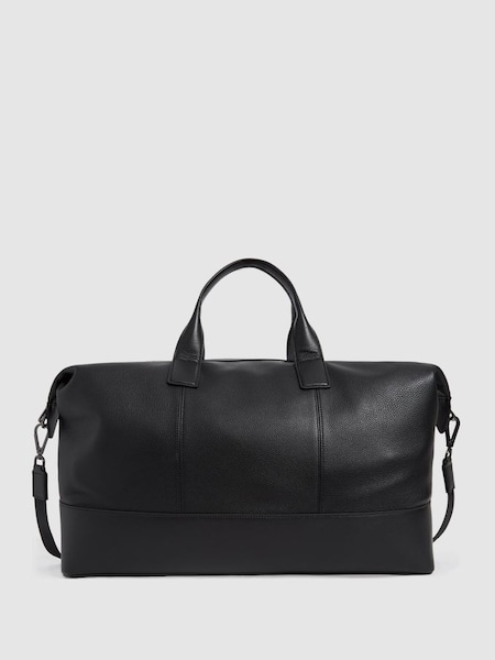 Leather Travel Bag in Black (C23865) | HK$4,480
