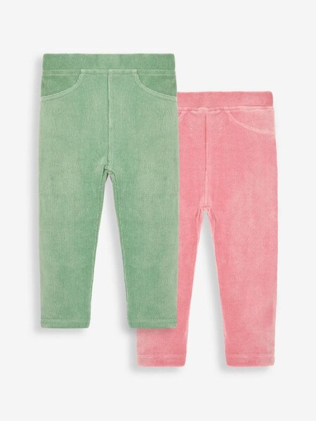 Green & Rose Pink 2-Pack Jersey Cord Jeggings (C35104) | €12.50