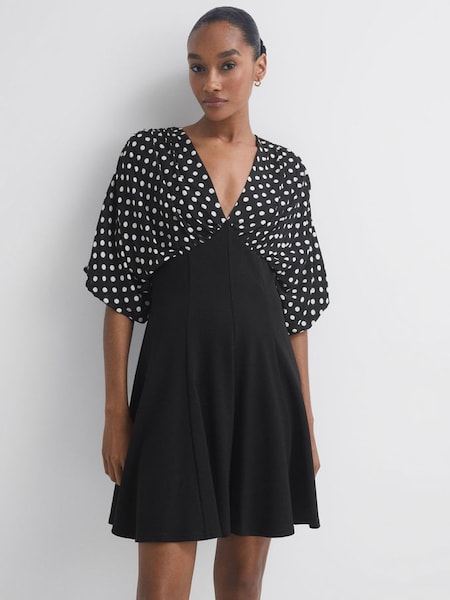 Florere黑色波點高腰短款連身裙 (C35947) | HK$1,204