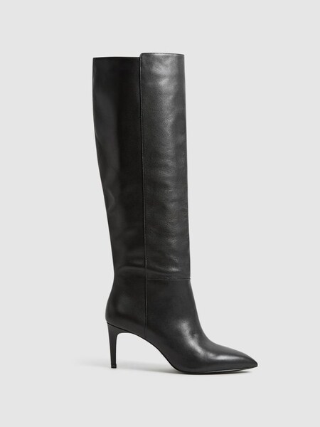 Pull On Knee High Boots in Black (C37653) | HK$2,705