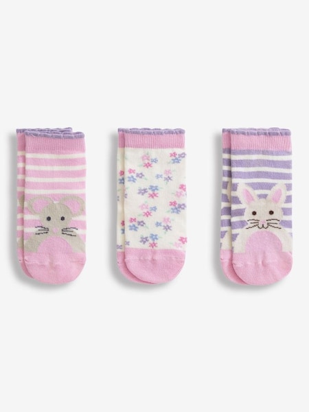 3-Pack Bunny Socks in Pink (C40821) | €12.50