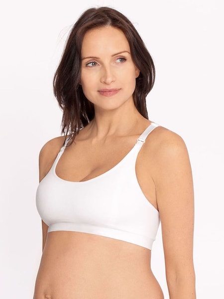 Cotton Rich Seamless Maternity & Nursing Bra in White (C41032) | $26