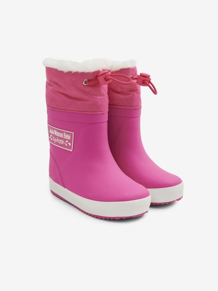 Cosy Lined Drawstring Top Wellies in Fuchsia (C42643) | $38