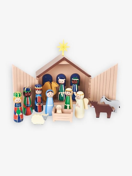 Wooden Nativity Set in Multi (C43373) | €44.50