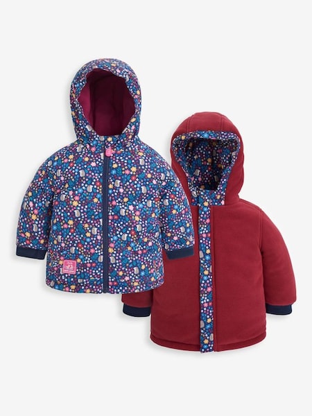 Woodland Reversible Fleece Lined Jacket in Berry (C49838) | $62