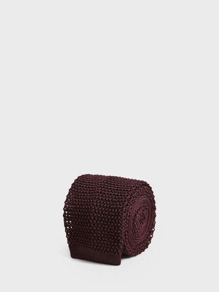 Knitted Silk Tie in Burgundy (C50020) | $64