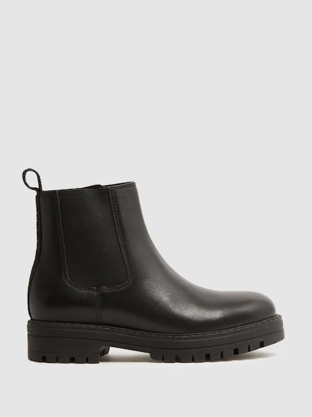 黑色皮革亮面Chelsea靴 (C50524) | HK$1,180