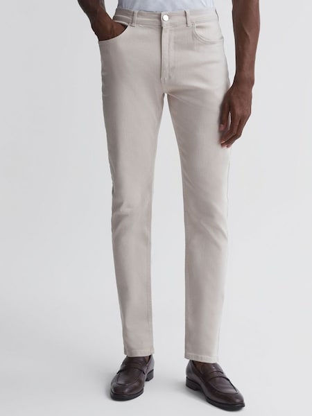 Slim Fit Brushed Jeans in Stone (C52489) | HK$1,025