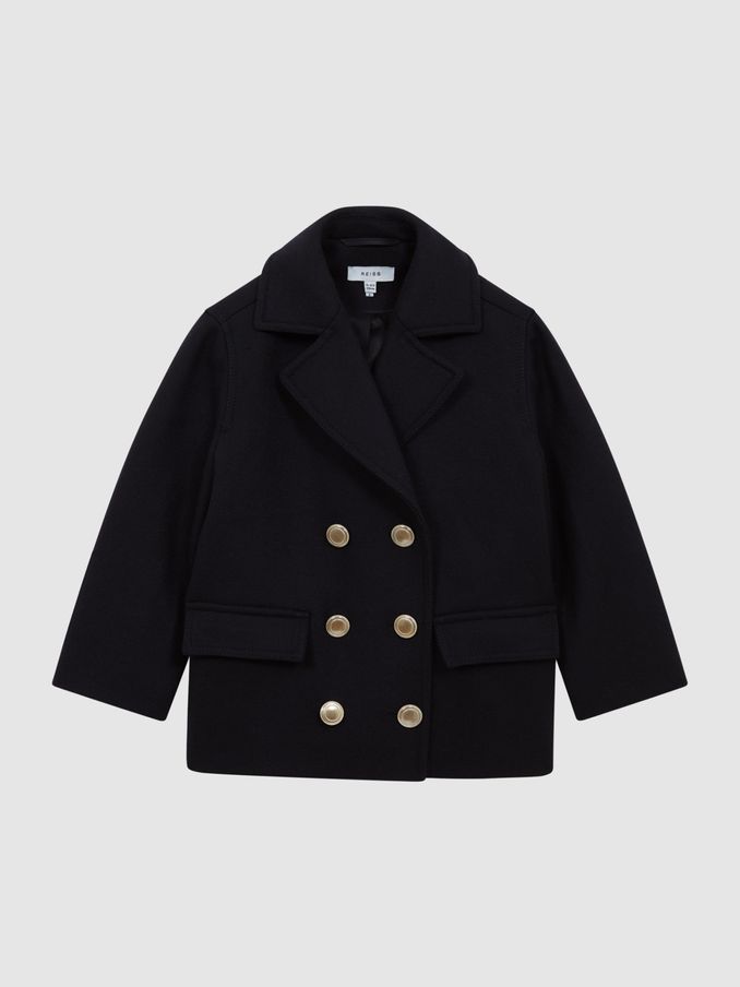 Girls navy smart coat sales
