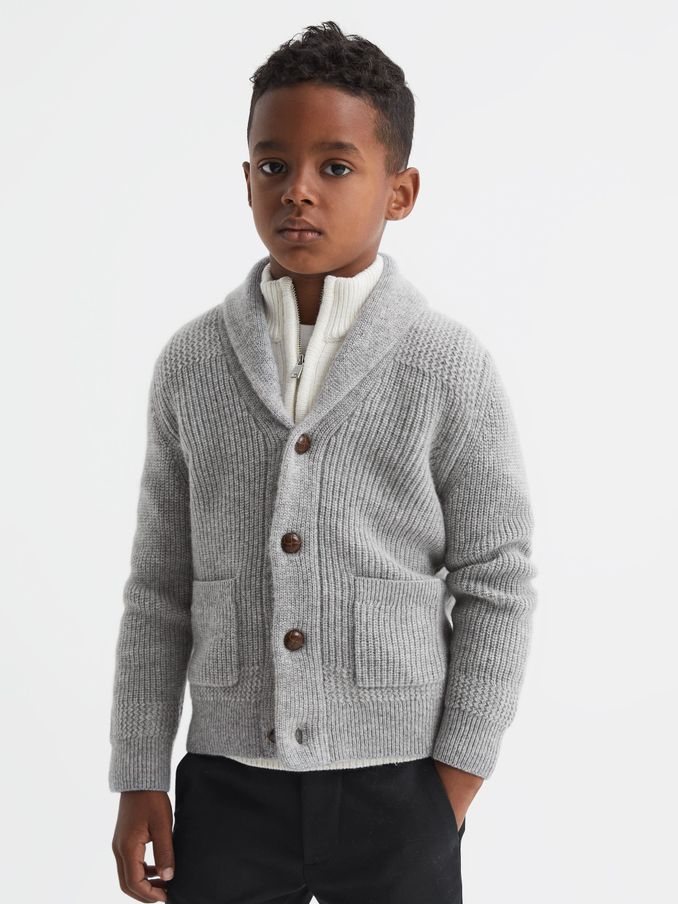 Boys grey cardigan hotsell