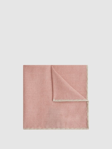 Wool-Silk Blend Pocket Square in Rose Melange (C68330) | SAR 84