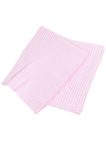 Knitted Stripe Shawl in Pink (C71166) | €21