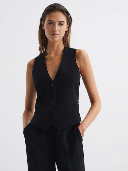 Tailored Fit Waistcoat in Black (C81865) | HK$1,431