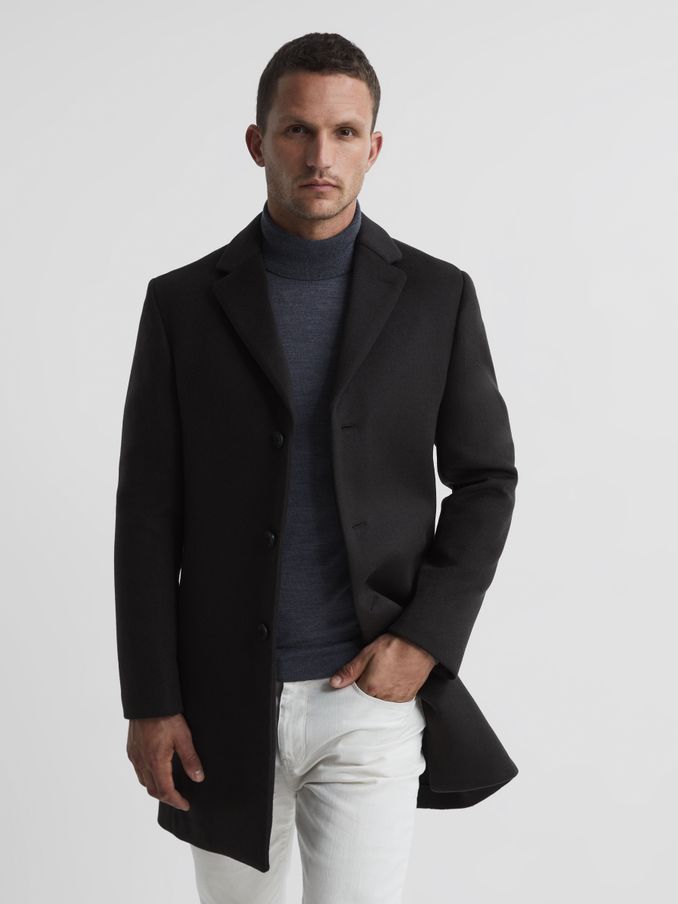 Mens overcoat reiss hot sale