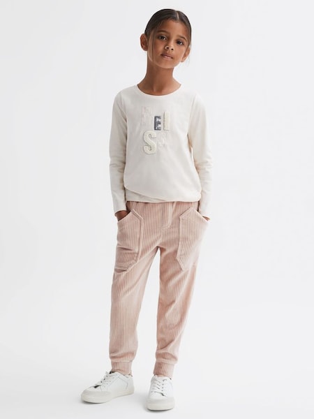 Senior Relaxed Corduroy Drawstring Trousers in Camel (C91441) | $70