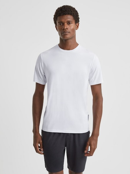 Jersey Crew Neck Short Sleeve T-Shirt in White (C96387) | €29