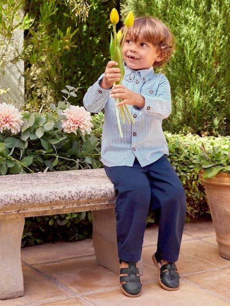 Kids' Twill Convertible Chinos in Navy (D18239) | $32