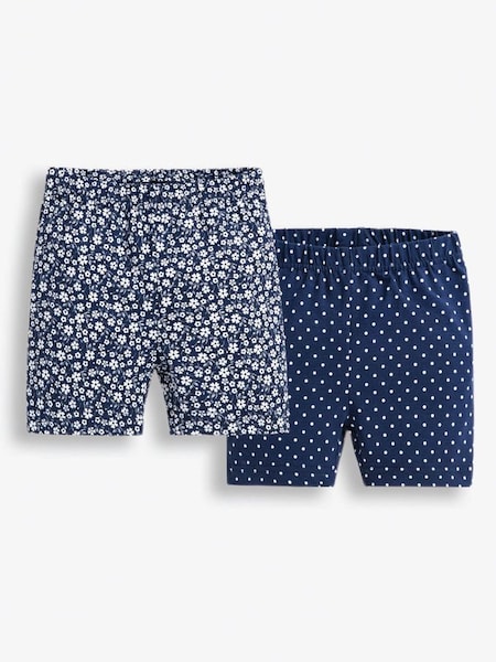 2-Pack Girls' Floral Shorts in Navy (D18252) | $12
