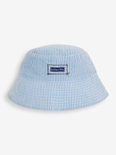 Kids' Seersucker Stripe Sun Hat in Blue (D18276) | $22