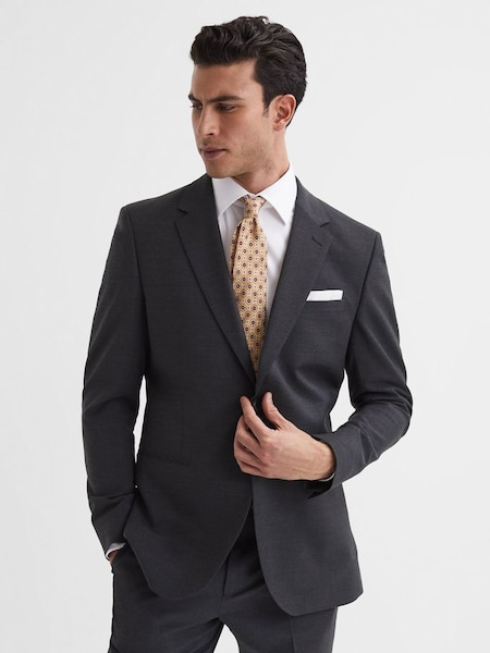 Modern Fit Travel Blazer in Charcoal (D20402) | $338