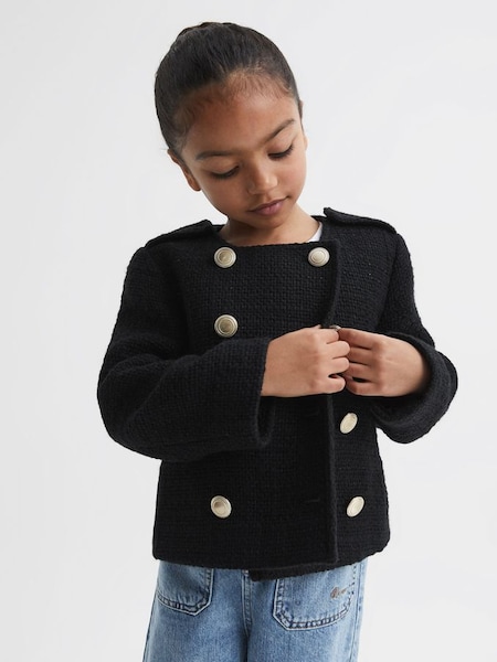 Junior Tweed Jacket in Black (D20950) | CHF 57