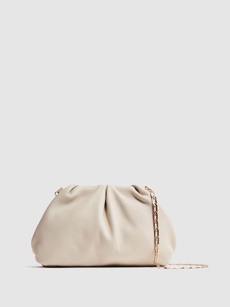 Nappa Leather Clutch Bag in Off White (D21801) | €137