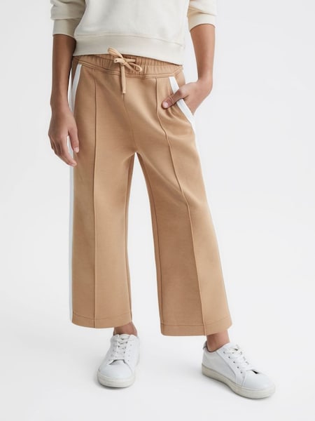 Junior Jersey Side Stripe Trousers in Camel (D25825) | $47