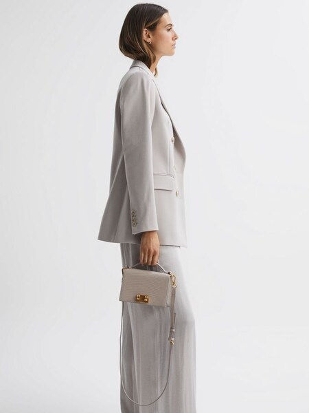 Grained Leather Mini Cross-Body Bag in Grey (D28905) | $189