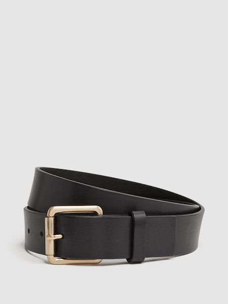 Leather Rivet Belt in Black (D29775) | $110