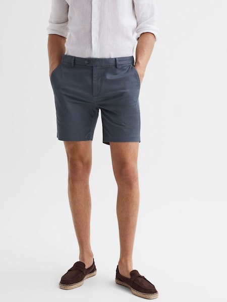 Short Length Casual Chino Shorts in Airforce Blue (D29798) | CHF 115