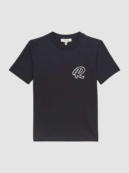 Junior Cotton Crew Neck T-Shirt in Navy (D36412) | HK$190