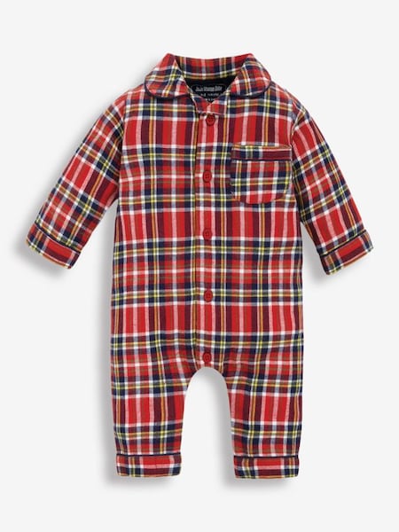 Red Boys' Tartan Woven All-In-One Pyjamas (D39929) | €29