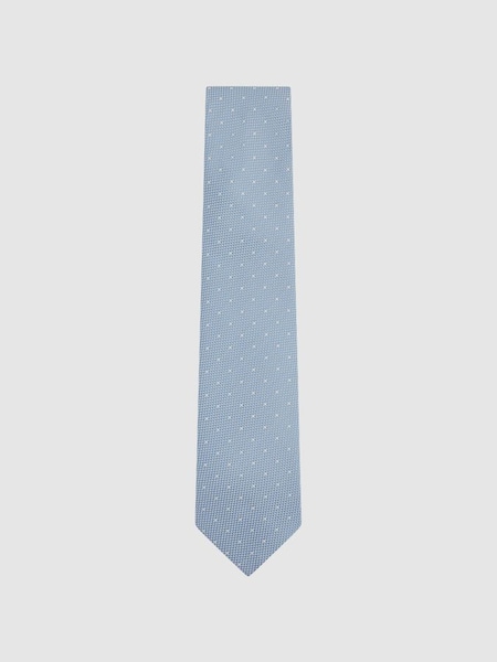 Zachte blauwe stropdas met stippen (D39986) | € 40