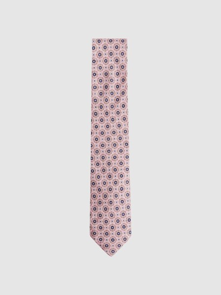 Silk Medallion Print Tie in Soft Rose (D40058) | CHF 73
