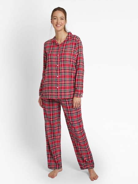 Tartan Maternity & Nursing Pyjama Set in Red (D40970) | $63
