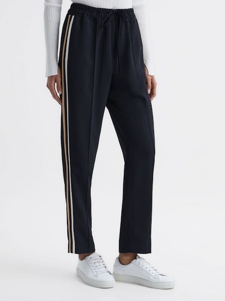Tapered Leg Pull-on Trousers in Navy (D43774) | SAR 513