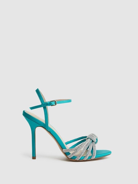 Embellished Heeled Sandals in Blue (D49969) | $190